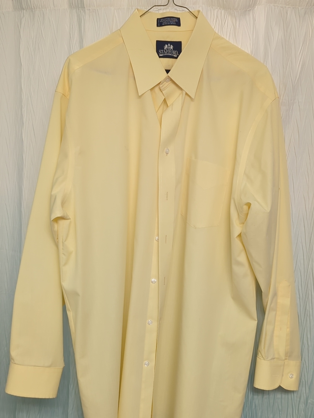 Stafford Light Yellow Men's Long Sleeve Dress Shirt